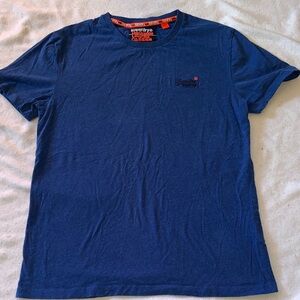 Superdry Men's Deep Blue Tee XL orange label soft cotton